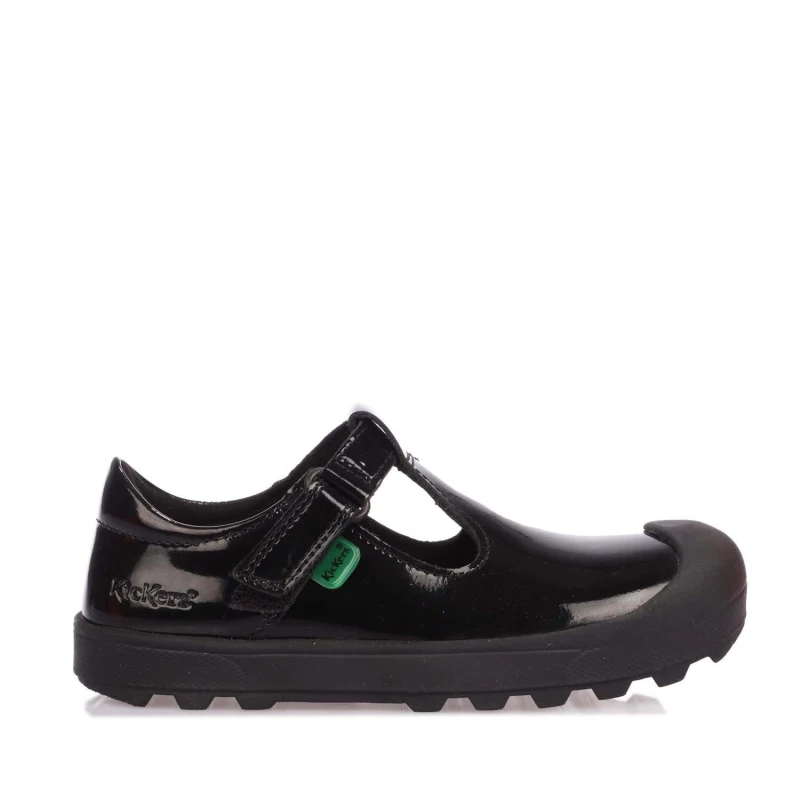 Image of Kickers Plunk Patent Shoe Black female 8.5 infant