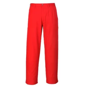 image of Biz Weld Mens Flame Resistant Trousers Red Extra Large 32"