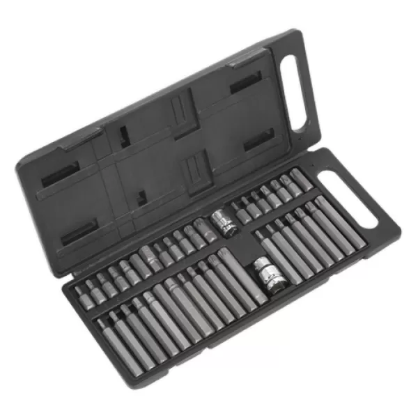 Image of Genuine SEALEY S0982 TRX-Star/Hex/Spline Bit Set 40pc 3/8 & 1/2Sq Drive