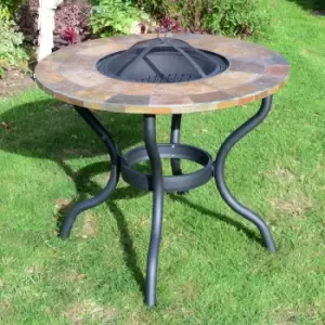 image of Bayfield Patio Table Firepit 89cm Brown