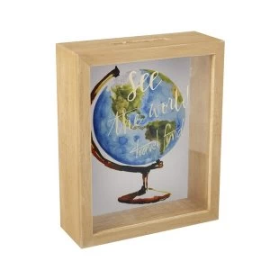 image of See The World Travel Fund Frame Glass Money Box