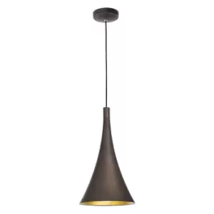 image of Netlighting Merano Hartford 20cm Dome Pendant Ceiling Light Aluminium Dark Brown