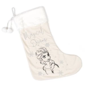 Image of Disney Silver & Gold Velveteen Christmas Stocking - Elsa