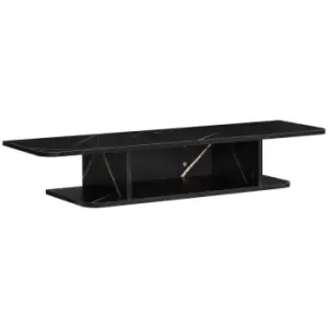 image of HOMCOM Wall Mounted TV Stand Entertainment Unit With Storage Shelf - Black