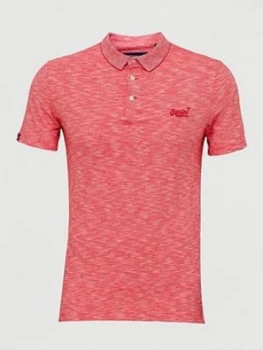 Superdry Orange Label Jersey Polo, Red, Size XL, Men