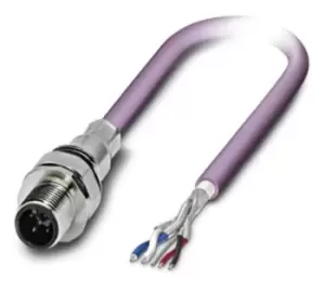 image of Phoenix Contact 1525623 Sensor Cord, 5P, M12 Plug-Free End, 0.5M