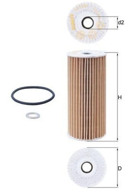 Image of Oil filter MAHLE OX 1048D