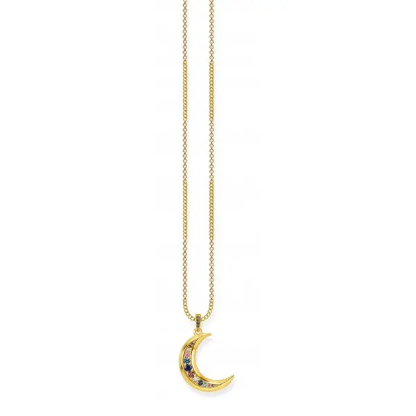Image of Thomas Sabo Sterling Silver Thomas Sabo Gold Kingdom Of Dreams Moon Ne