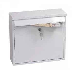 image of Phoenix Correo Front Loading Mail Box MB0118KW in White with Key Lock