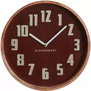 image of Vitus Red Grain Large Wall Clock - Premier Housewares