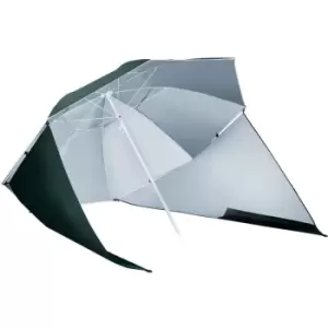 Image of UV Protection Fishing Beach Umbrella Brolly Shelter /w Side Panel Tent Green - Outsunny