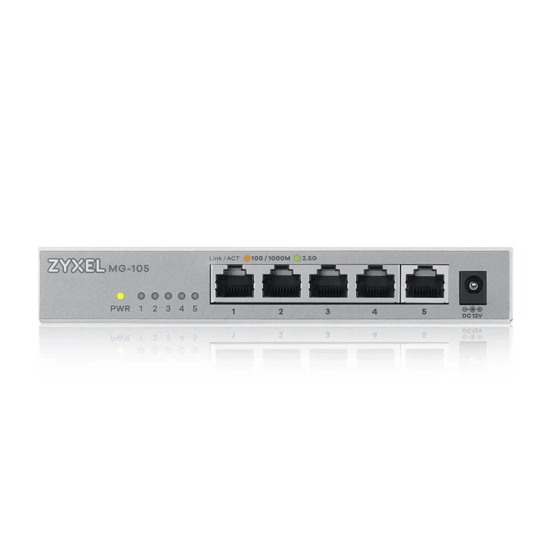 Image of Zyxel Zyxel XMG-105 Unmanaged 2.5G Ethernet (100/1000/2500) Grey XMG-105-ZZ0101F