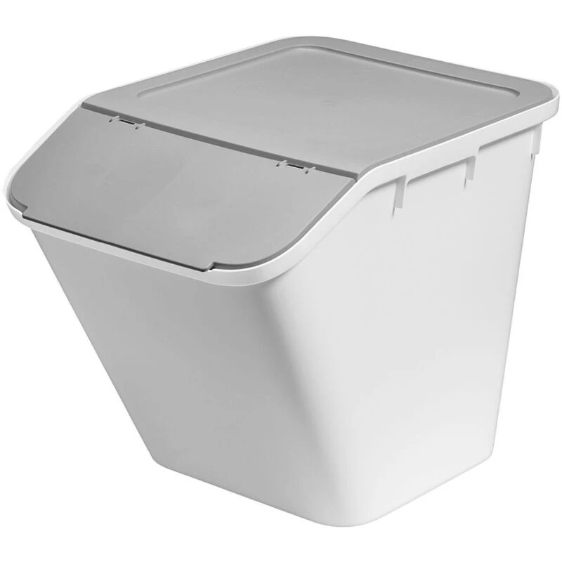 Image of Smartstore Collect Stack-It Recycling Bin With Lid 51L Large, Clear 3043100