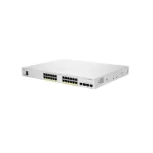 image of Cisco CBS250-24P-4G-UK network switch Managed L2/L3 Gigabit Ethernet (10/100/1000) Power over Ethernet (PoE) Silver