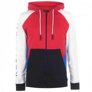 image of Religion Mens Colour Block Zip Hoodie - BLACK