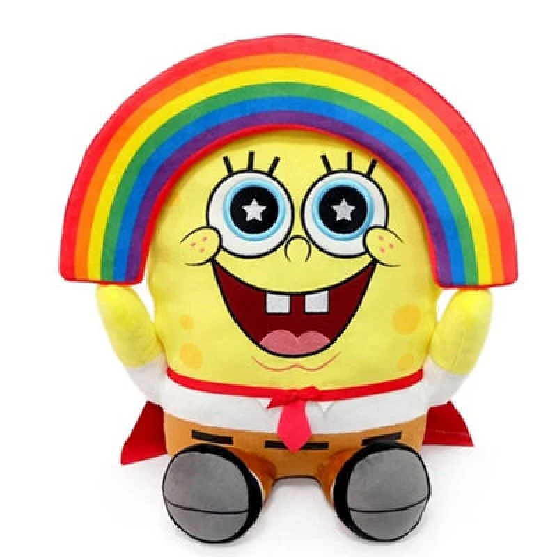 Image of Spongebob Squarepants Hugme Rainbow Plush Toy Yellow