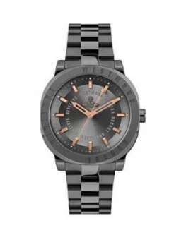 Vivienne Westwood Vivienne Westwood The Mall Grey And Raose Gold Detail Dial Gunmetal Grey Stainless Steel Bracelet Ladies Watch