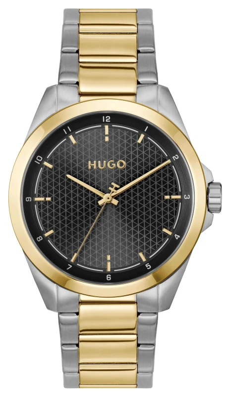 Image of HUGO 1530452 #SEAM Three-Hand Quartz (42.5mm) Black Dial / Watch