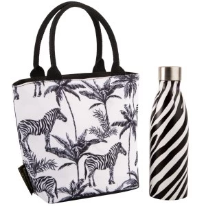 Image of Beau & Elliot Summerhouse Madagascar Zebra Lunch Tote & Stainless Steel Drinks Bottle