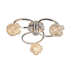 Image of Talia 3 Light Semi flush Chrome, Crystal (K5) Glass, G9