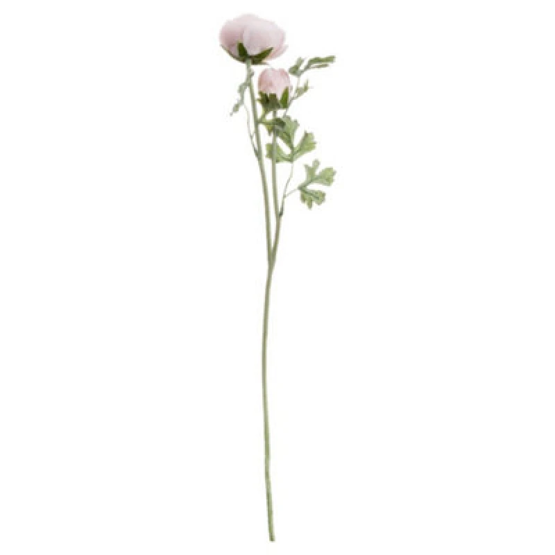 Image of Hill Interiors Artificial Single Short Stem Ranunculus Pastel Pink (One Size)