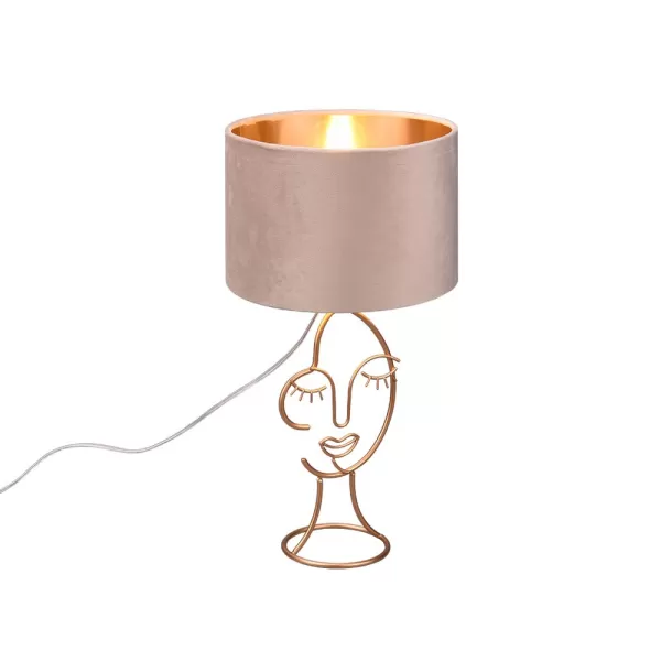 image of Mary Modern Table Lamp with Round Shade fawn