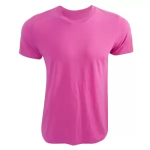 Canvas Unisex Poly-Cotton Short Sleeve T-Shirt (L) (Neon Pink)