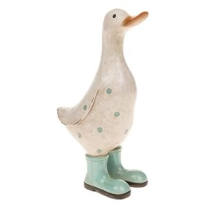 Image of David's Polka Dot Duck Medium Aqua Ornament