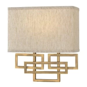 Image of 2 Light Indoor Wall Light Brushed Bronze, E14