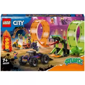 image of LEGO City: Stuntz Double Loop Stunt Arena Motorbike Set (60339)