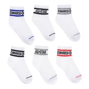 image of Converse 6 Pack Ankle Socks - White