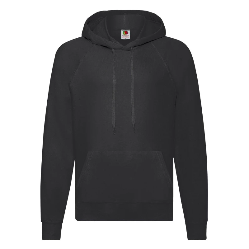 Image of Fruit Of The Loom Fruit of the Loom Men Lightweight Hooded Sweatshirt in Black Size: Small Black S Male 5063470700424