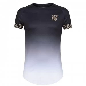 image of SikSilk Short Sleeve Fade Tech Tee - Black/White