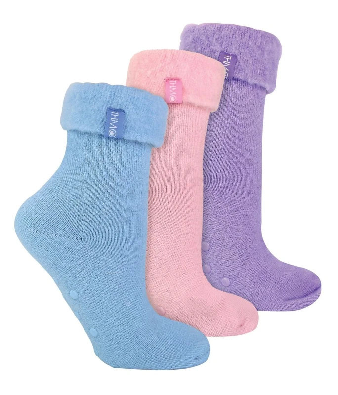 Image of THMO THMO - Ladies 3 Pack Slipper Bed Socks - 4-8 UK
