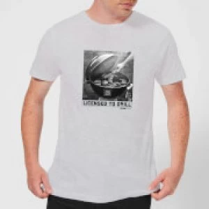 Image of Plain Lazy Licence To Grill Mens T-Shirt - Grey - L
