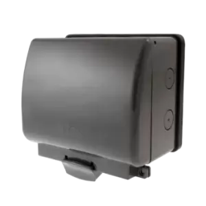 Image of Click Scolmore Aquip Weatherproof Switched Double Plug Socket 13A 2 Gang IP66 - OA835T