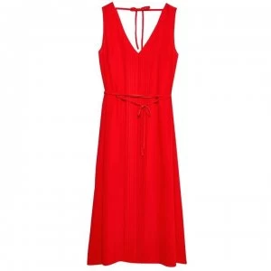 image of Jack Wills Palmsley Long Pleated Dress - Red