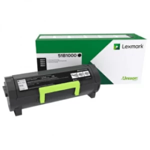 Image of Lexmark 51B2000 Black Laser Toner Ink Cartridge