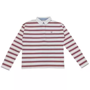 Image of Crew Clothing Womens Heritage Rugby Top White/Red Stripe 18