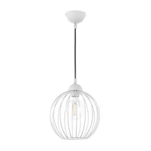 image of Melone Wire Frame Pendant Ceiling Light, White