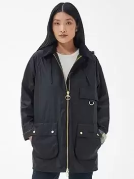Image of Barbour Highclere Wax Jacket - Black, Size 10, Women