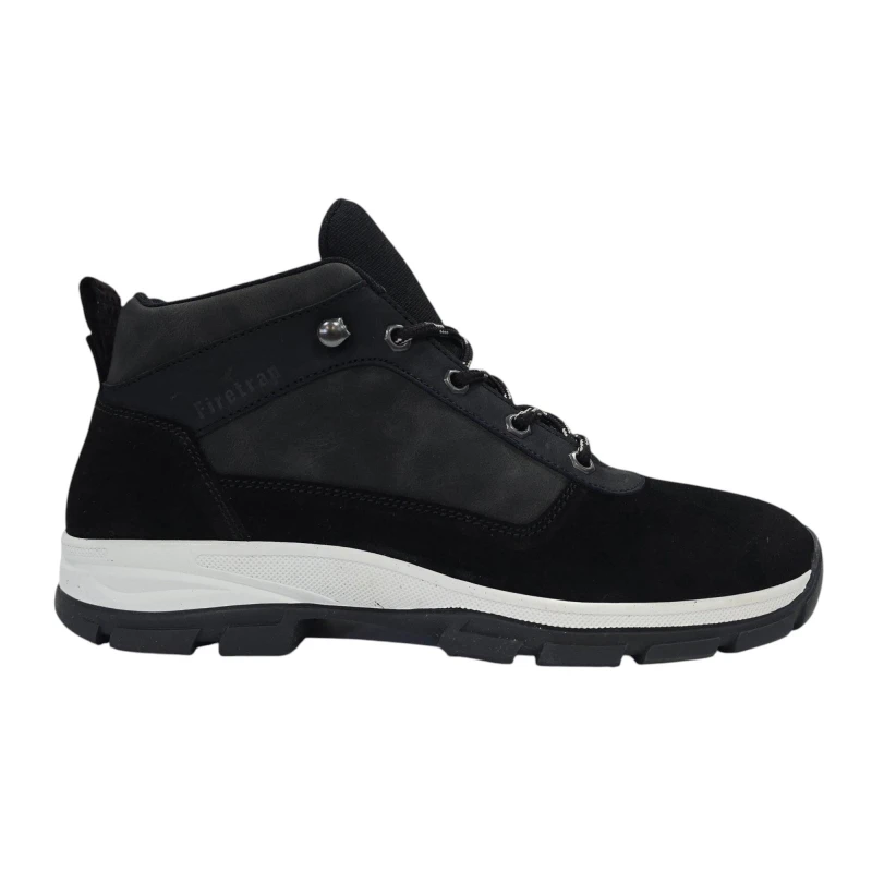 Image of Firetrap Mens Delia Premium Leather Ankle Lace Up Hiker Rugged Boots Black/White male 7 (41)
