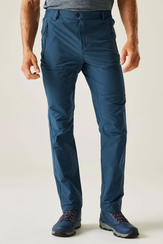 Image of Regatta Regatta Men 'Highton' Hiking Trousers in Dark Navy Size: 30R Dark Navy 30R Male 5063019995601
