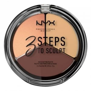 Image of NYX Professional Makeup 3 Steps to Sculpt Face Sculpting Palette Medium