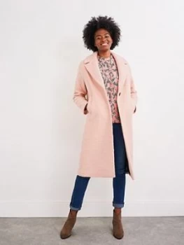 image of White Stuff Boucle Midi Coat - Pink