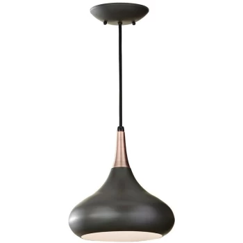 image of Elstead - Beso - 1 Light Dome Ceiling Pendant Dark Bronze, E27