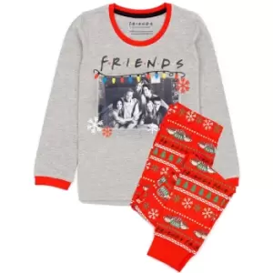 Image of Friends Girls Christmas Pyjama Set (13-14 Years) (Grey/Red)
