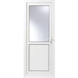 1 panel White PVCu Glazed Back door frame LH H2055mm W840mm - main image