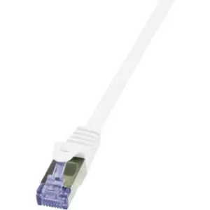 LogiLink CQ3041S RJ45 Network cable, patch cable CAT 6A S/FTP 1.50 m White Flame-retardant, incl. detent