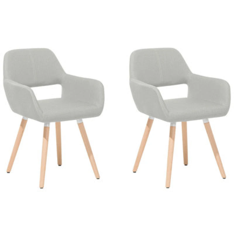 Image of Beliani Set Of 2 Dining Chairs Chicago Light Grey